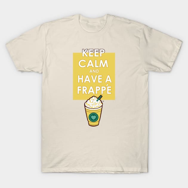 Keep Calm Cute Frappe Heart T-Shirt by DaphInteresting